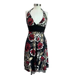 Y2K Speechless Rose Print Stretch Halter Sundress Size Small